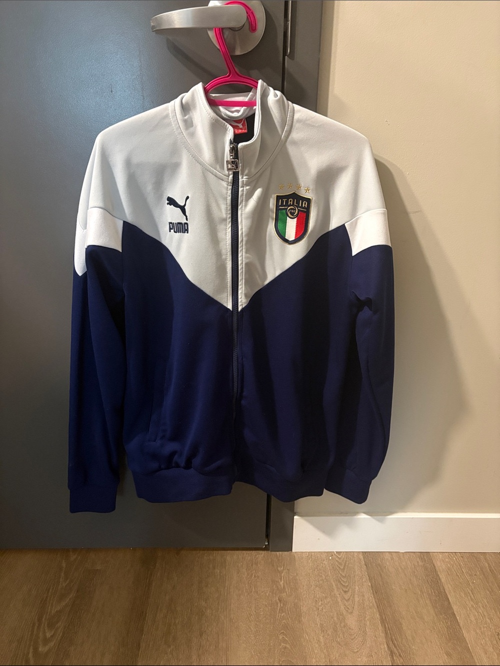 Puma Men’s Navy and White Italy Crest Track Jacket